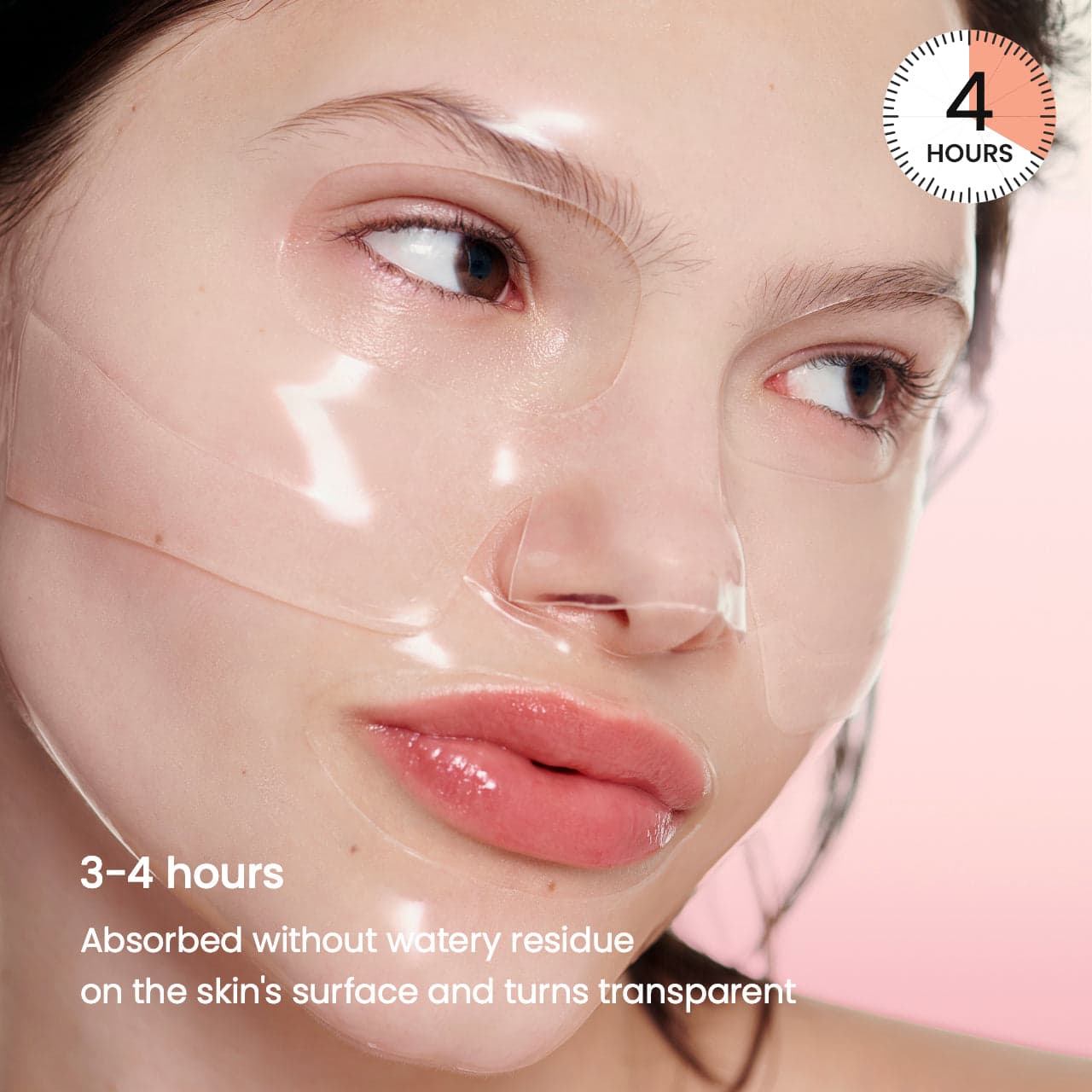 Mask turns transparent after 3-4 hours with no watery residue